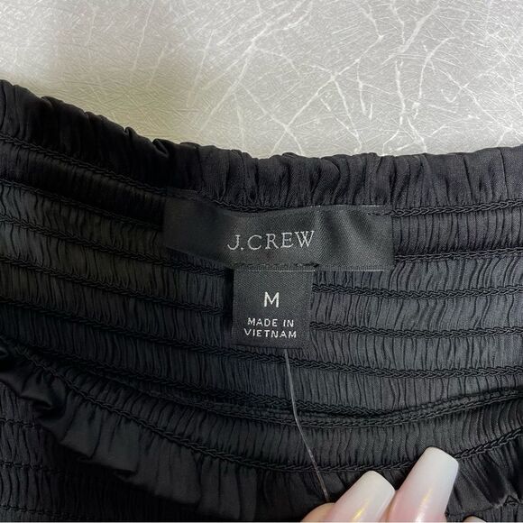 J. Crew Square Neck Smocked Featherweight Satin Top M - Picture 8 of 8